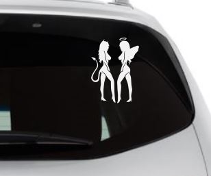 Devil and Angel Vinyl Decals (pair)