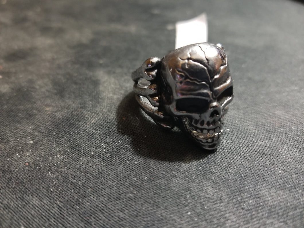 Bone Band Skull Biker Ring Size 12