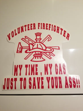 Volunteer Firefighter Vinyl Decal