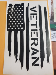 Veteran Distorted American Flag Vinyl Decal