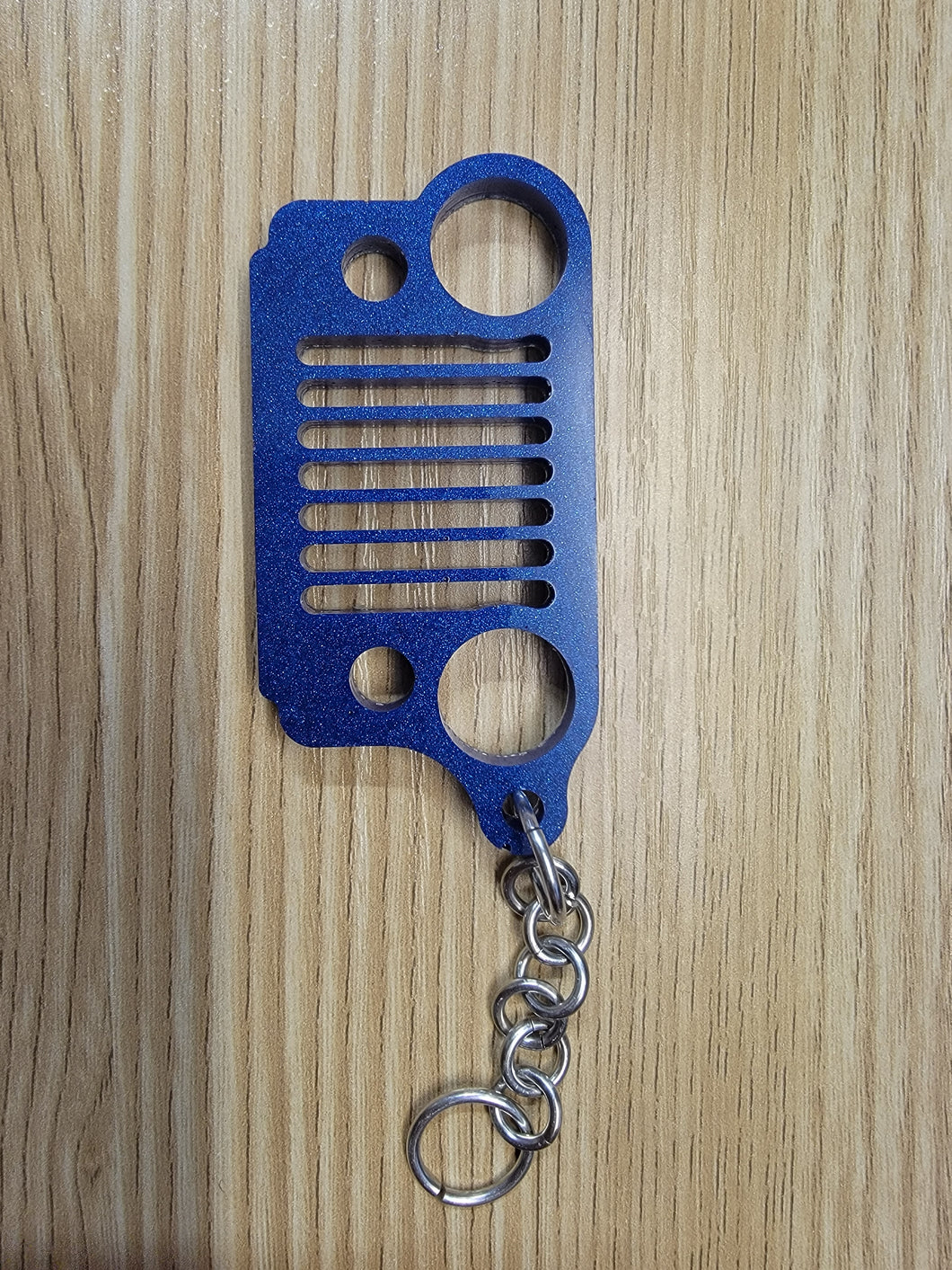 Blue Jeep Grill Key Chain