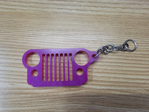 Pink Jeep Grill Key Chain