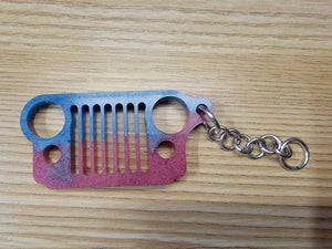 Multicolor Blue/Pink Jeep Grill Key Chain