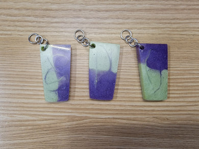 Multicolor Mini Tumbler key Chain Purple/Toxic Green