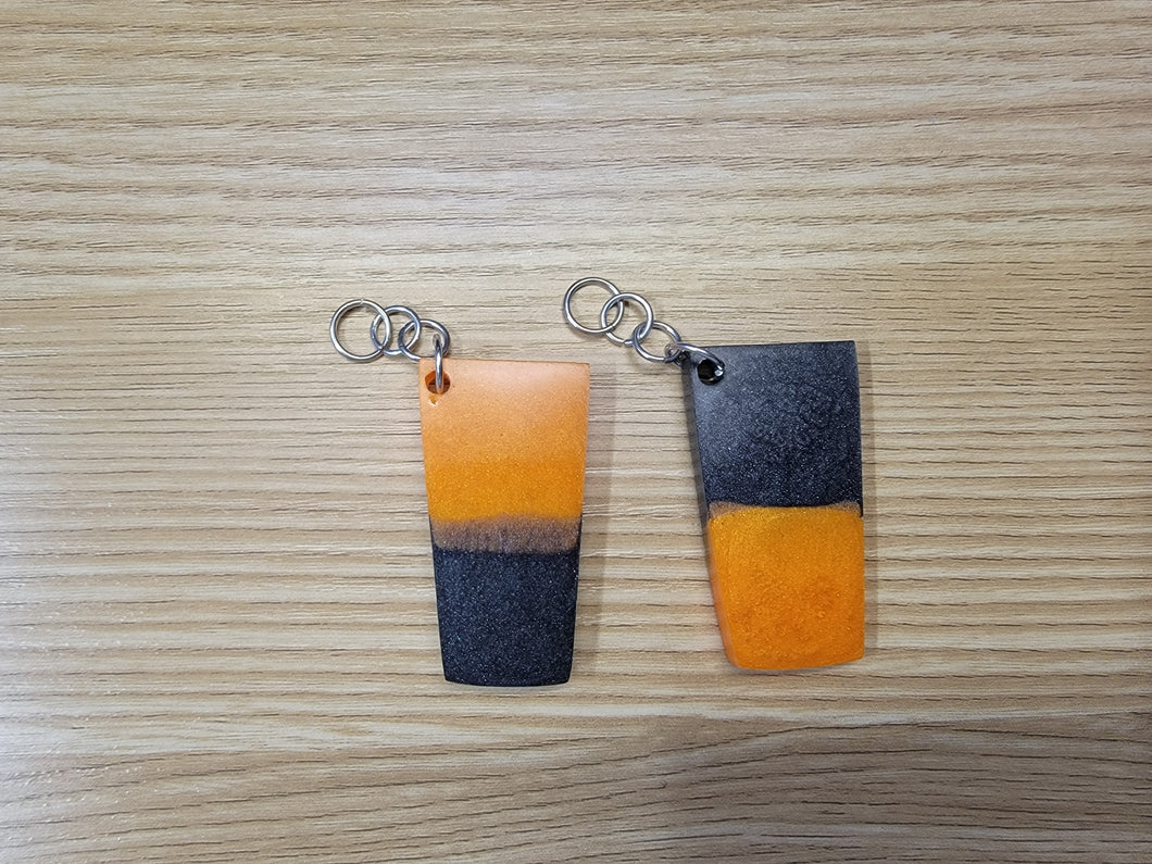 Multicolor Mini Tumbler key Chain Orange/Black