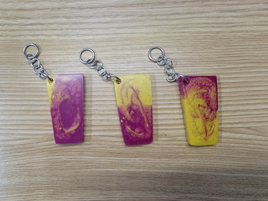 Multicolor Mini Tumbler key Chain Purple/Yellow