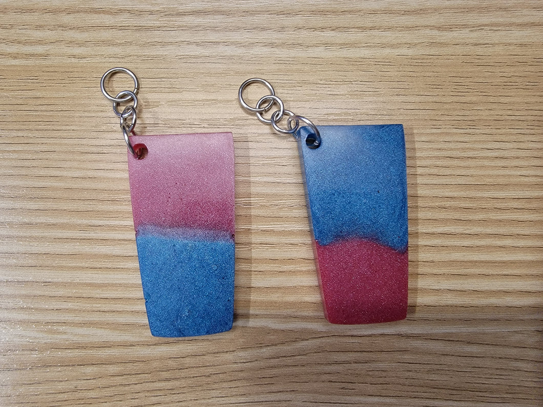 Multicolor Mini Tumbler key Chain Pink/Blue