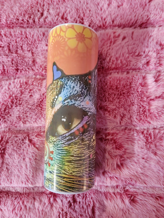 Kitty Cat Pop Art 20oz skinny tumbler.