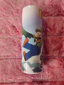 Super Mario Bros 20oz skinny tumbler.