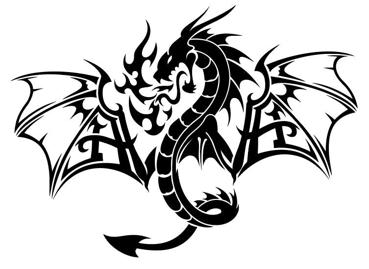 Tragisk oversvømmelse Metal linje Black Death Dragon Vinyl Decal – Rebel Road Authentic