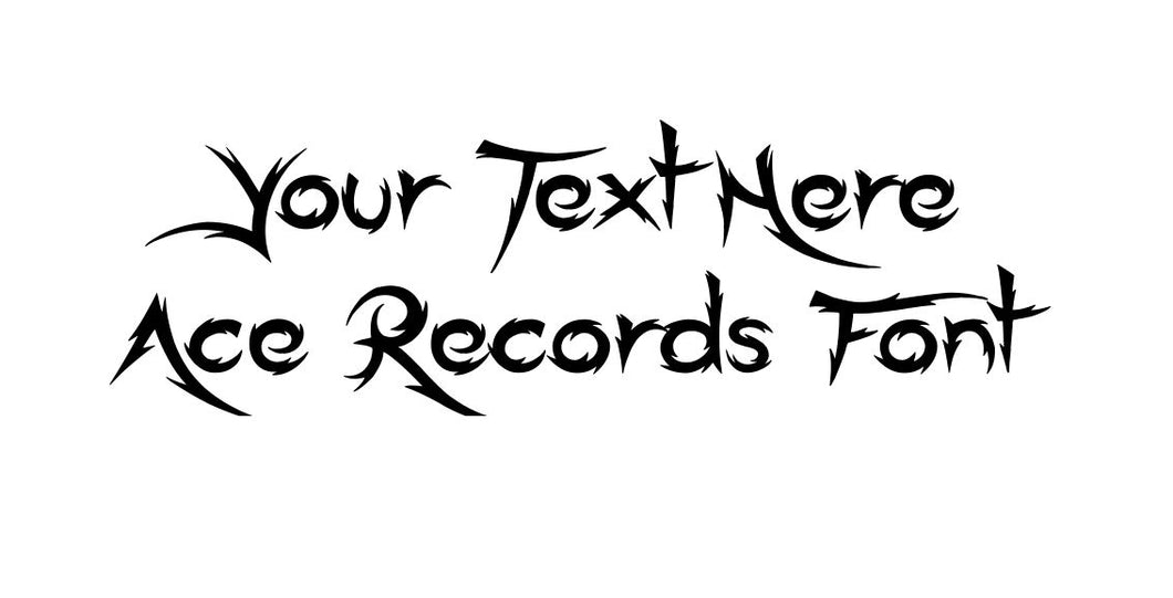 Custom text Ace Records Font