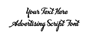 Custom text Advertising Script Font