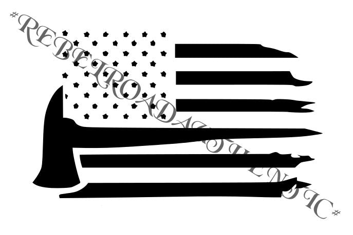 Firefighter Patriotic Flag Vinyl Decal
