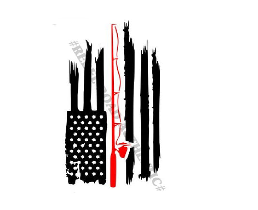 American Patriot Fishing Vinyl Decal