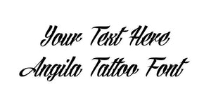 Custom text Angila Tattoo Font