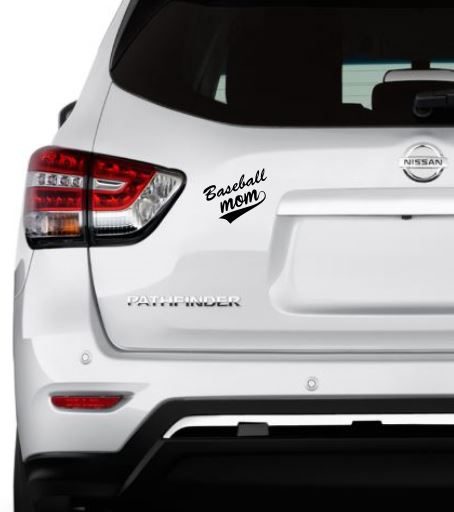 Baseball Mom Text Vinyl Decal