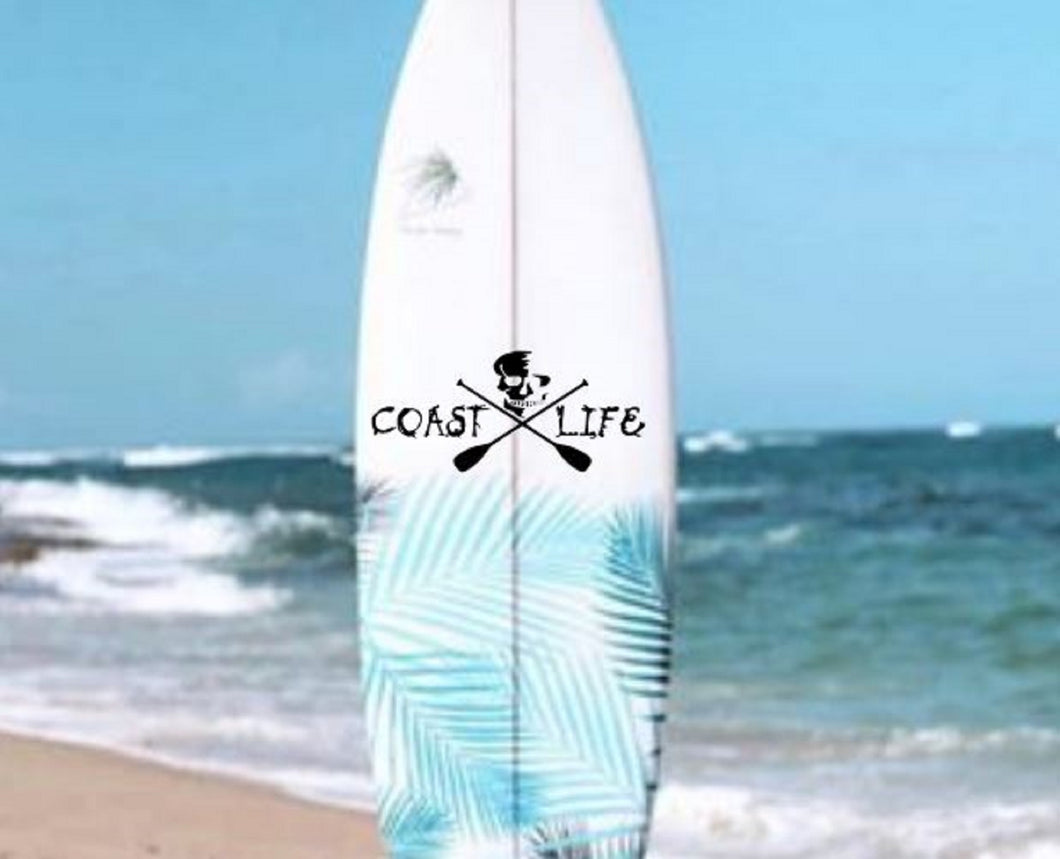 Coast Life Cross Oars Vinyl Decal
