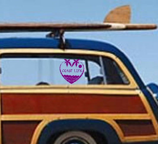 Coast Life Heart Palm Vinyl Decal