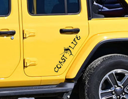 Coast Life Sail Fish Vinyl Decal