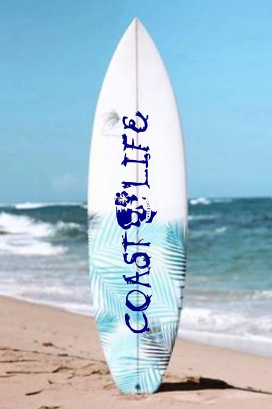 Coast Life Skull w/Hibiscus Vinyl Decal