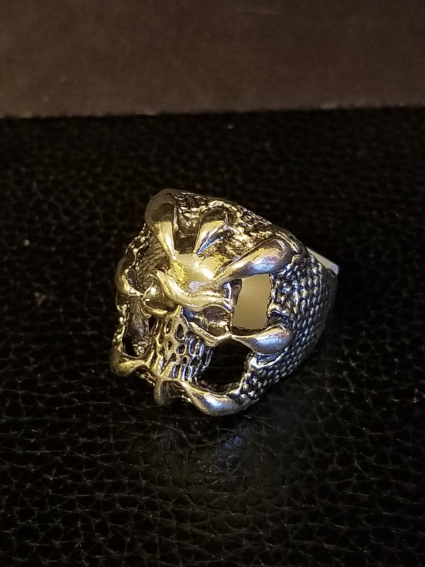 Death Bite Skull Biker/Punk Ring Size 10