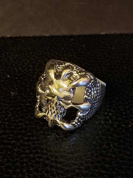 Death Bite Skull Biker/Punk Ring Size 10