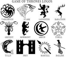 Load image into Gallery viewer, Game Of Thrones Houses Vinyl Decal