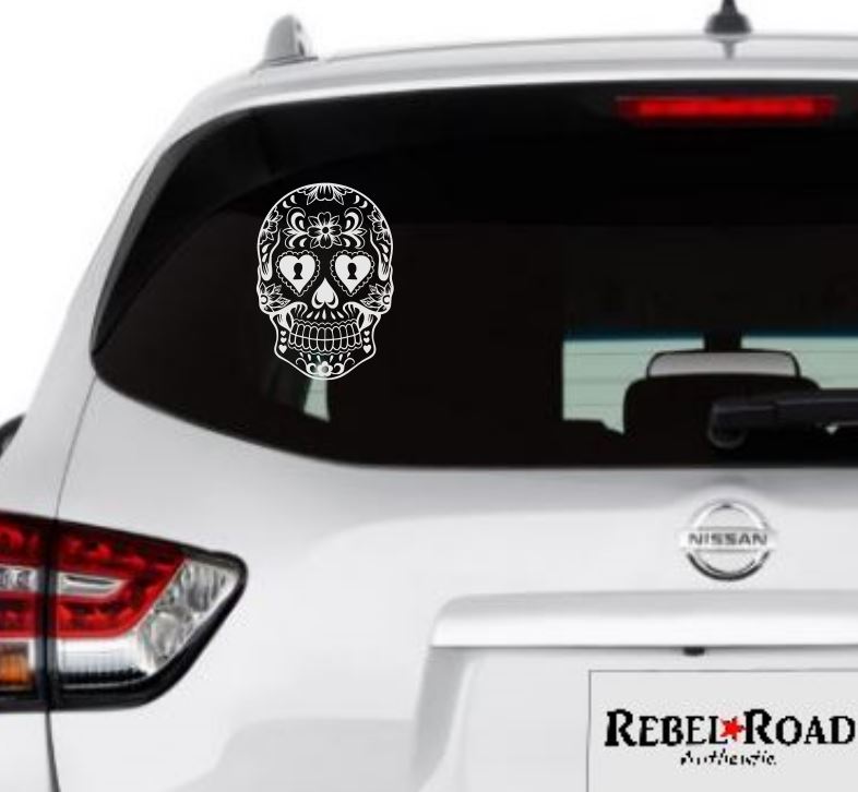 Heart Locket Eye Sugar Skull Vinyl Decal