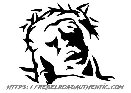 Jesus with Crown of Thorns Vinyl Decal – A Striking Symbol of Sacrifice & Redemption