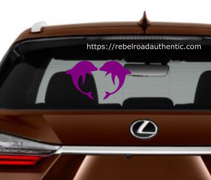 Kissing Heart Dolphins vinyl decal