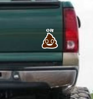 OH S**t Poo Emoji Vinyl Decal