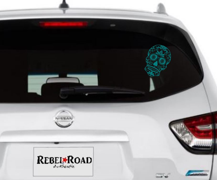 Ornate Sugar Skull Vinyl Decal