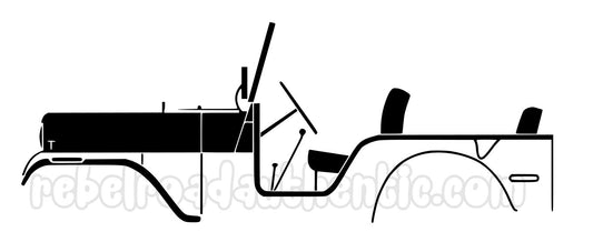 1954 Willys Jeep CJ-5 Vinyl Decal