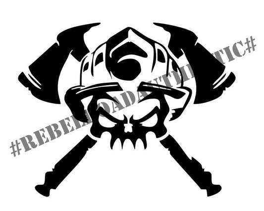 Firefighter Skull and Axe