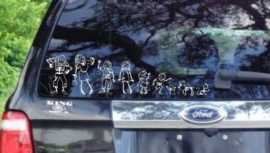 Zombie Stick Family Vinyl Decal