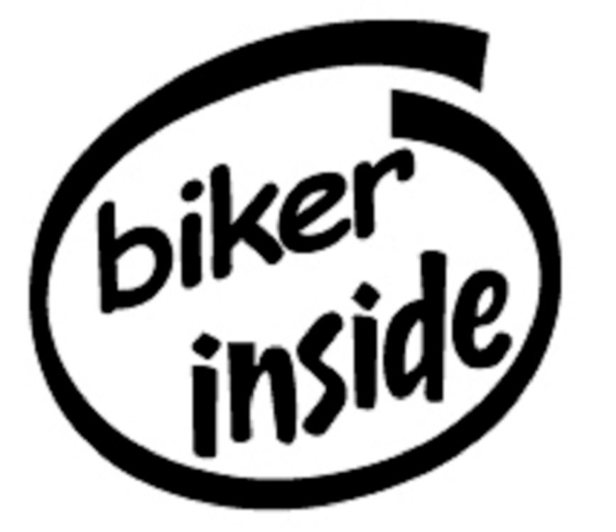 Biker Inside Biker Vinyl Decal