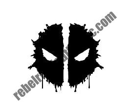 White Splatter Deadpool Logo 4" Vinyl Decal