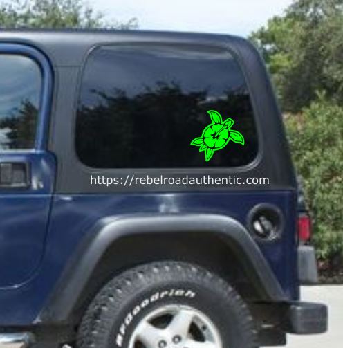 Turtle Hibiscus vinyl decal