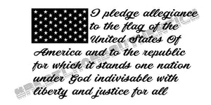 Pledge Of Allegiance Patriotic flag Vinyl Decal
