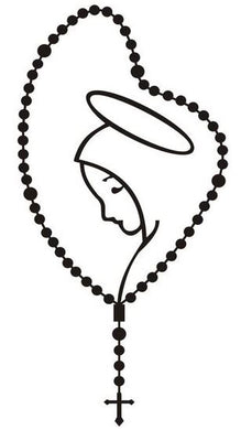 Rosary With Mary Vinyl Decal